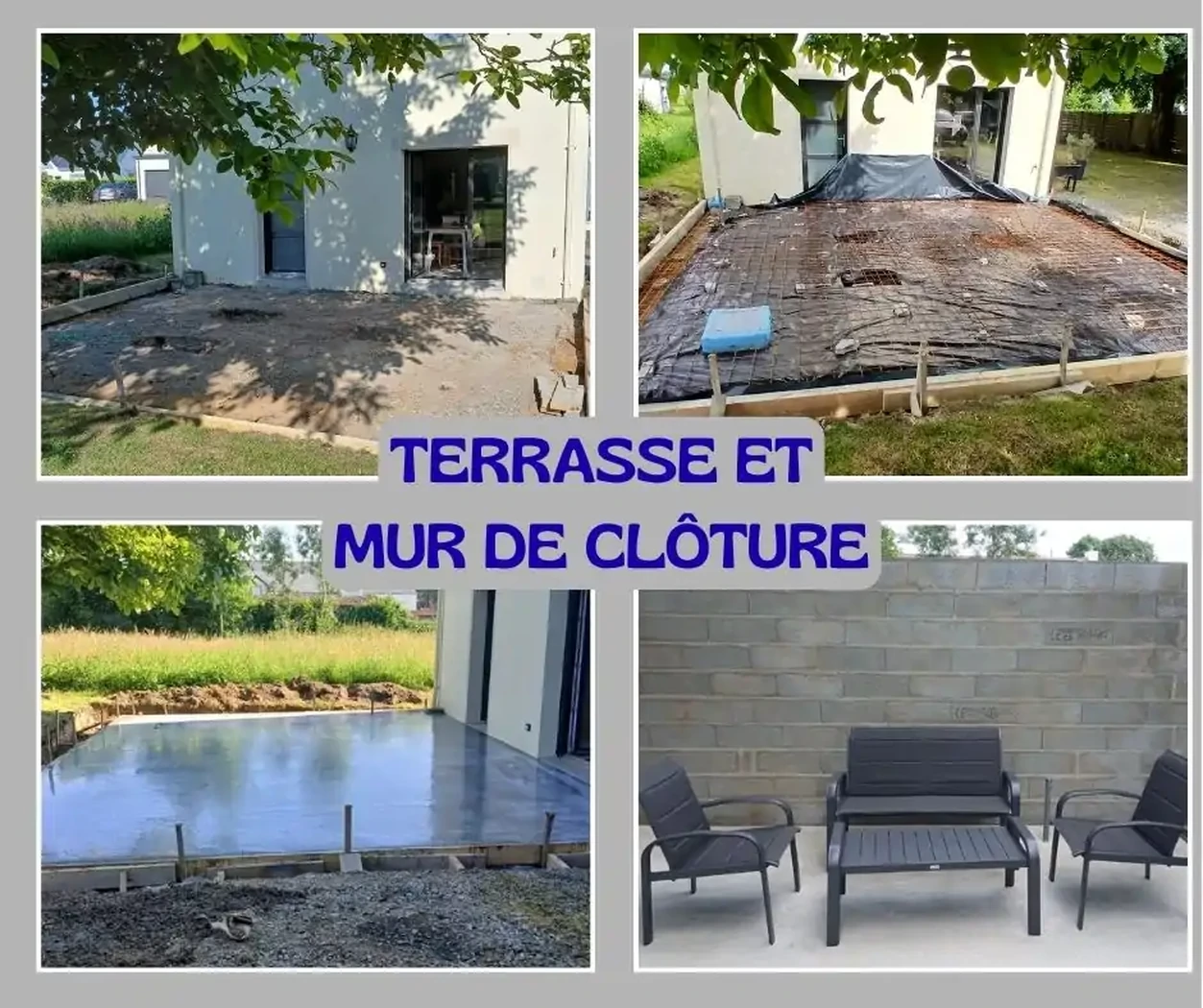 Terrasse et mur de clôture, Quilly