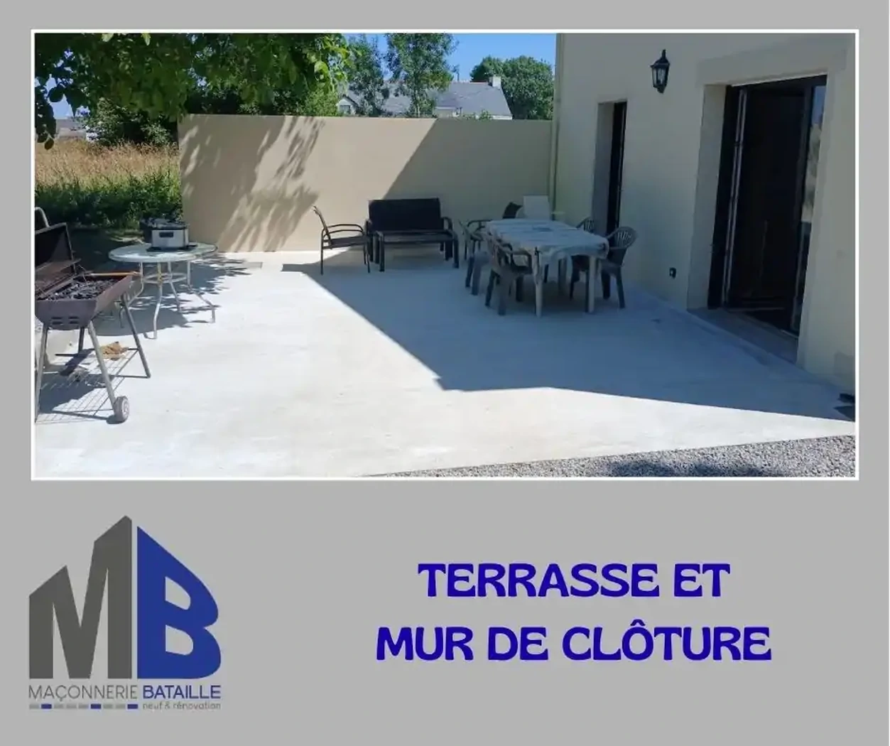 Terrasse et mur de clôture, Quilly