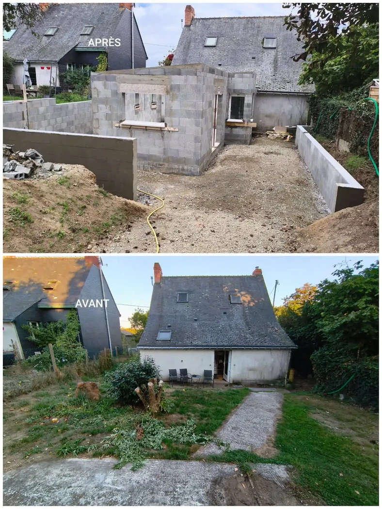 Extension et mur de soutènement, Guenrouet